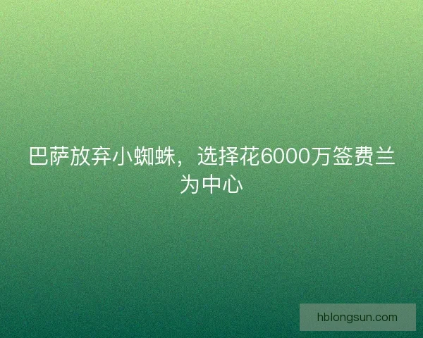 巴萨放弃小蜘蛛，选择花6000万签费兰为中心