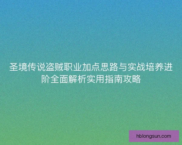 圣境传说盗贼职业加点思路与实战培养进阶全面解析实用指南攻略 圣境传说盗贼职业加点思路与实战培养进阶全面解析实用指南攻略